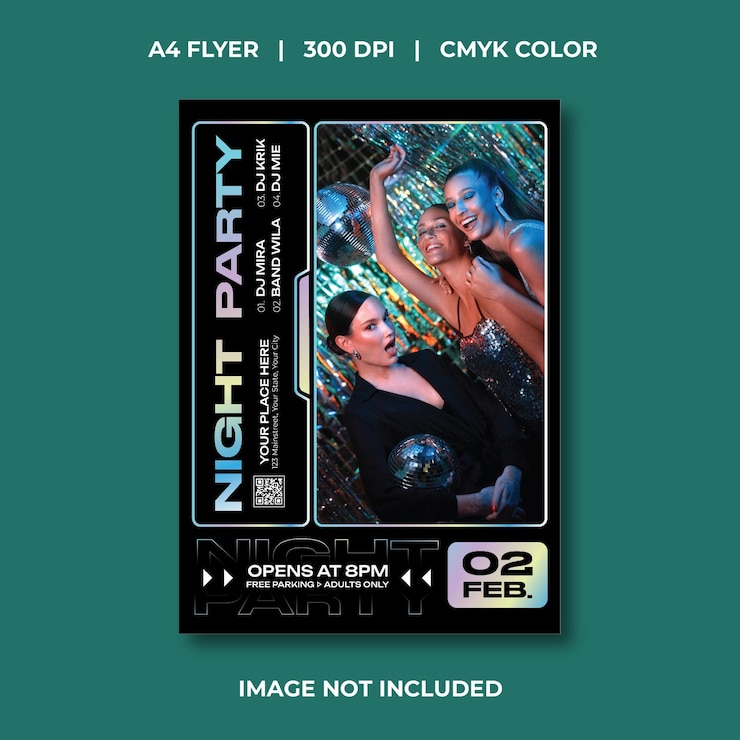 Wektor night party flyer
