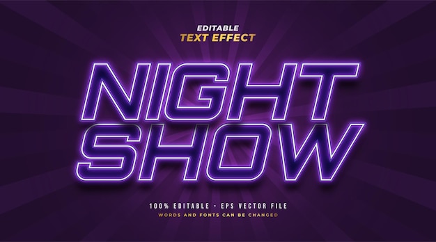 Night Show Edytowalny Efekt Stylu Tekstu