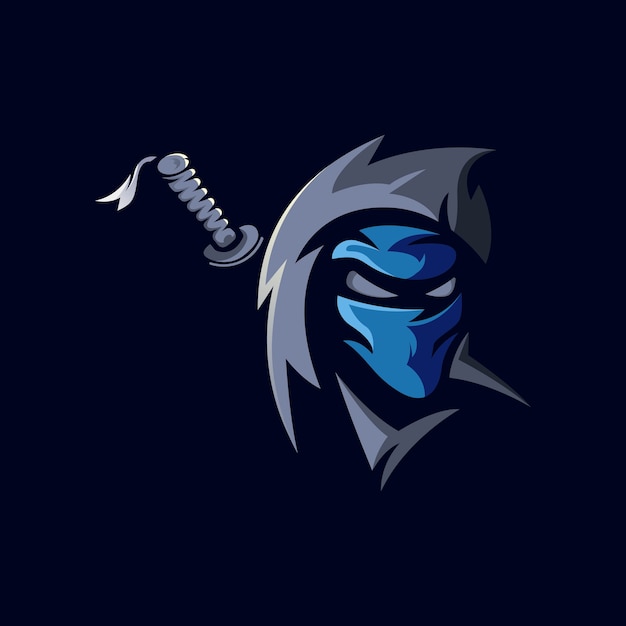 Ninja E-sport Ilustracja Logo Maskotka