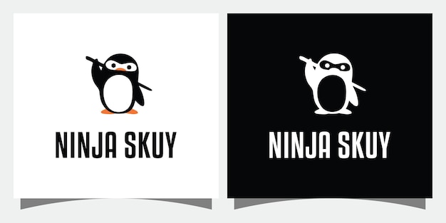 Ninja Logo Projekt Inspiracji Ikony Wektorowe Premium Wektor