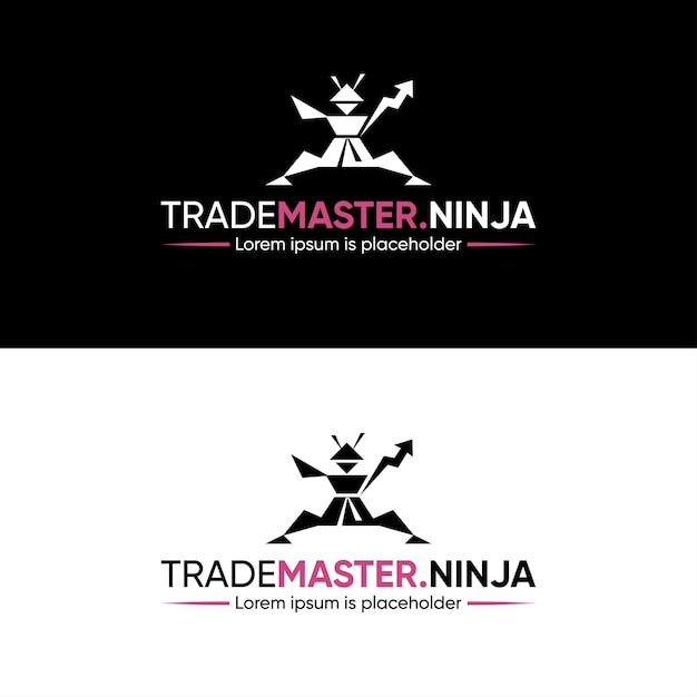 Ninja Logo Projektowanie Produktywność Biznes Logo Projektowanie Produktywność Biznes Logo Ikona Biznes