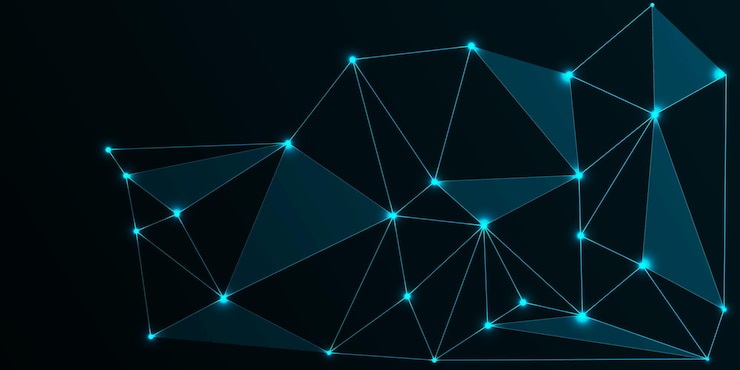 Wektor niskie tło poli na ciemno niebieskim gradiencie nowoczesny geometryczny i minimalistyczny abstrakcyjny projekt dla sztuki cyfrowej modelowanie 3d tapety i grafika futurystyczna