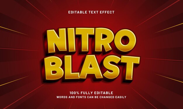 Nitro blast edytowalny efekt tekstowy z tematem wyścigów i prędkości