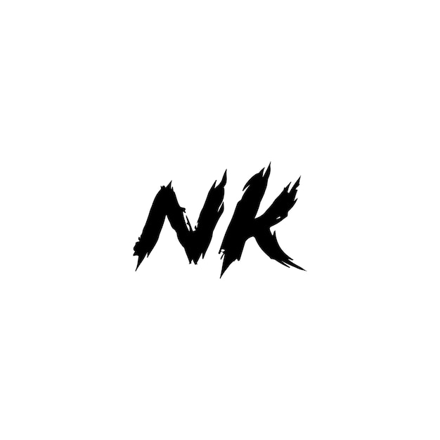 Plik wektorowy nk monogram logo projekt list tekst nazwa symbol monochromatyczne logotyp alfabet znak proste logo