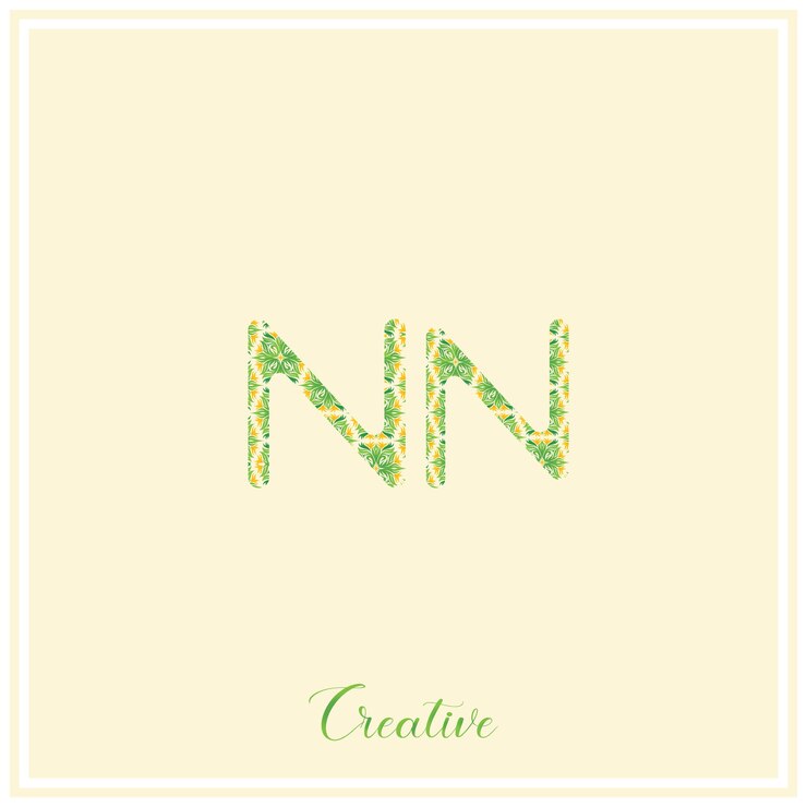 Wektor nn natural green logo latter logo design wektor ilustracja creative logo minimal logo monogram