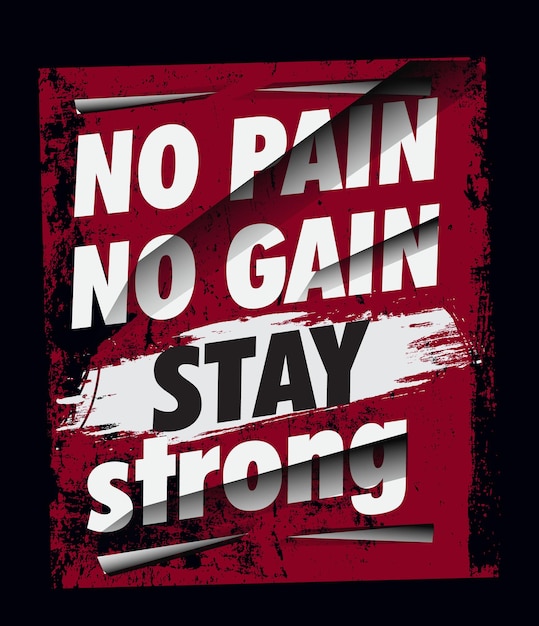 No Pain No gain stay strong miejska koszulka miejska streetwear T-shirt miejska miejska odzież uliczna