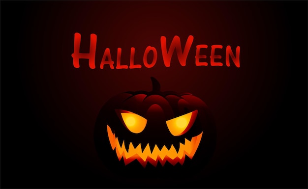 Noc Halloween Tło Z Pełni Księżyca Na żółtym Tle, Dynie Halloween I Drzewa Z Ba