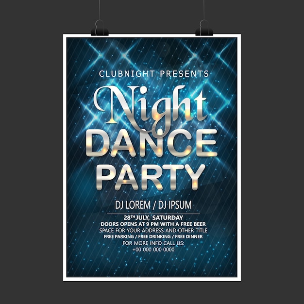 Noc Party Plakat Z Geometrycznym Tłem