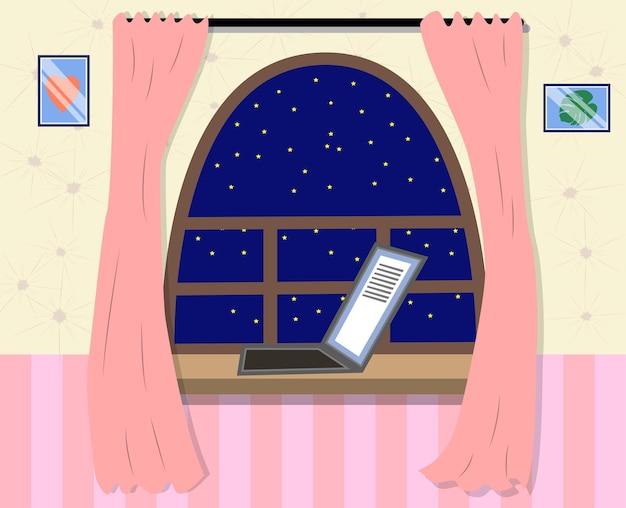 Plik wektorowy noc za oknem ikona w stylu kreskówki symbol snu i odpoczynku