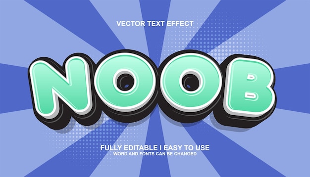noob 3d edytowalny efekt tekstu wektorowego efekt tekstu w stylu modnym