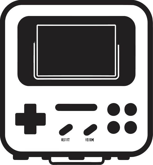 Nostalgiczny Pocket Gaming Symbol Portable Console Wektorowy Graficzny Antique Portable Game Gear Icon Retr