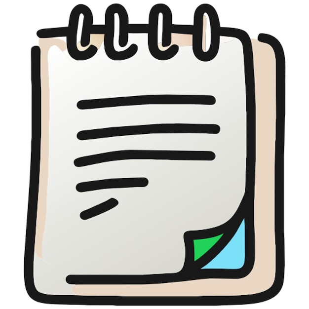 Plik wektorowy notatka papierowa ikona doodle offset wypełnienie