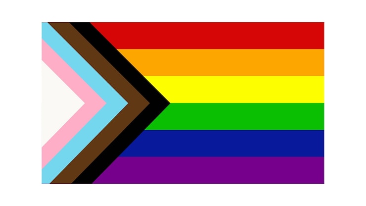 Wektor nowa flaga dumy z prawami lgbtq progresywna flaga dumy