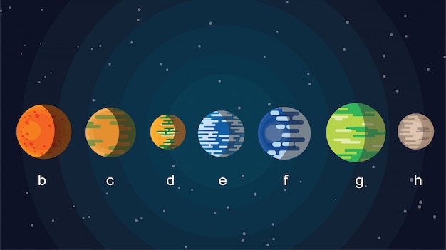 Plik wektorowy nowa galaktyka z planetami