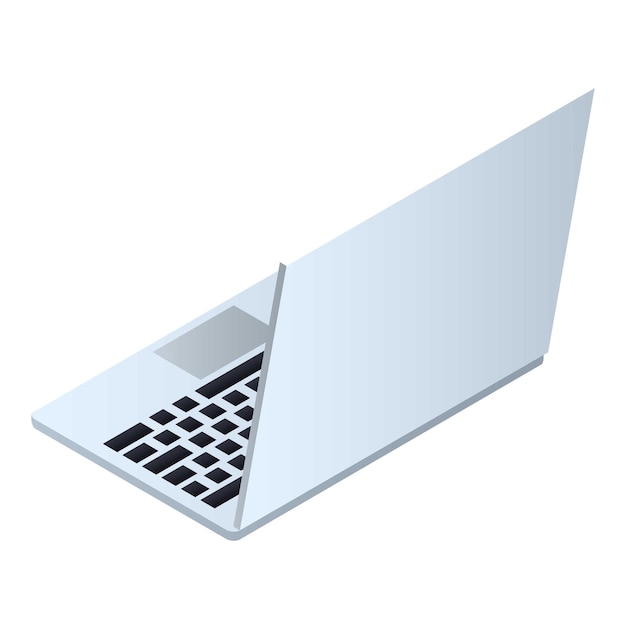 Nowa ikona laptopa Izometryczna nowa ikona wektora laptopa do projektowania stron internetowych izolowana na białym tle