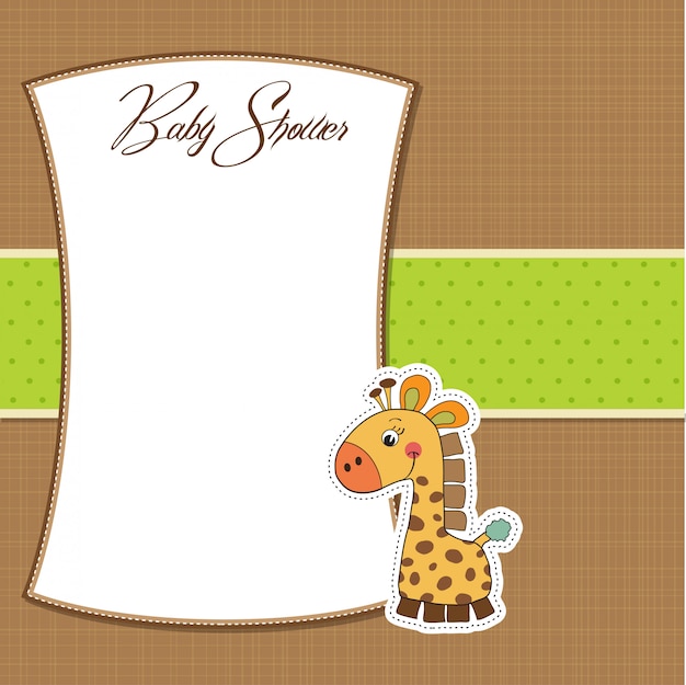 Plik wektorowy nowa karta ogłoszenia dla dzieci z żyrafą