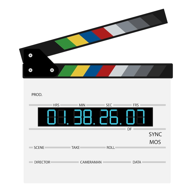 Nowa nowoczesna tablica klapki filmowej izolowana na białym tle Pusta klapka filmowa
