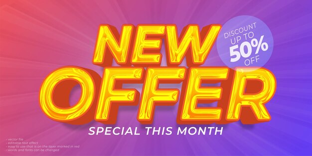 Nowa oferta niestandardowego tekstu z edytowalnym efektem stylu 3D