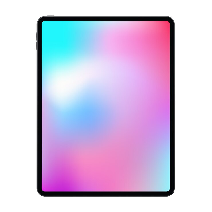 Wektor nowa wersja realistycznego bezramkowego tabletu premium z modną cienką ramką.