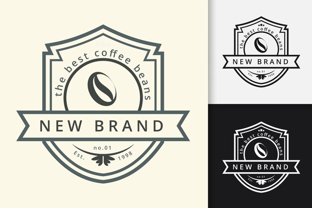 Plik wektorowy nowe logo marki z tytułem „nowe ziarna kawy”