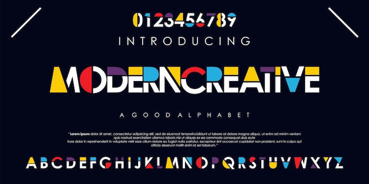 Wektor nowoczesna abstrakcyjna czcionka alfabetu cyfrowego minimalna typografia technologii