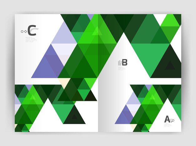 Nowoczesna Broszura Biznesowa Lub Szablon Wydruku Ulotki Abstrakcyjne Tło Z Kolorowymi Trójkątami Projekt Wektorowy Dla Opcji Numeracji Diagramu Układu Przepływu Pracy Lub Projektowania Stron Internetowych