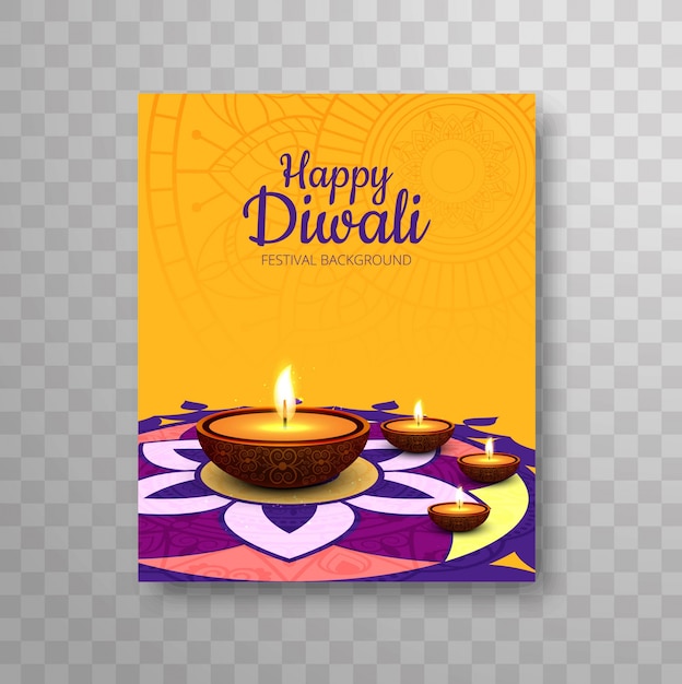 Nowoczesna Broszura Happy Diwali