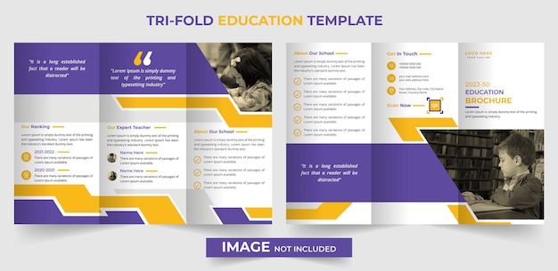 Nowoczesna Broszura Trójdzielna Edukacyjna Szablon Projektu