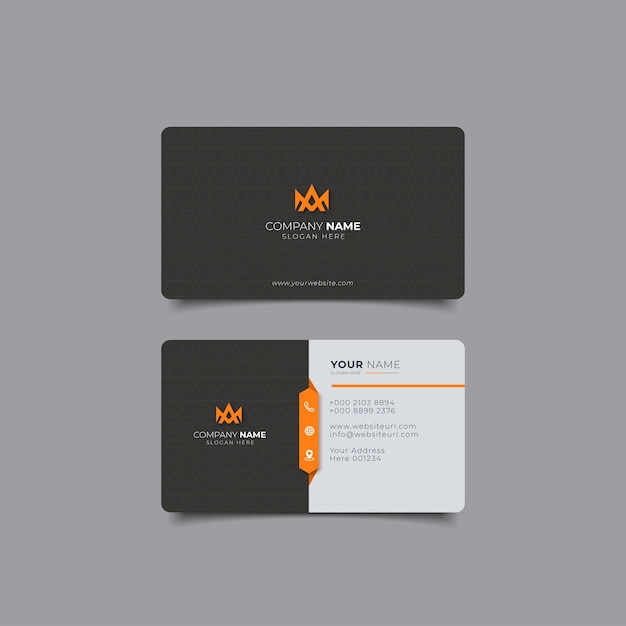 Nowoczesna czarno-żółta wizytówka Corporate Professional