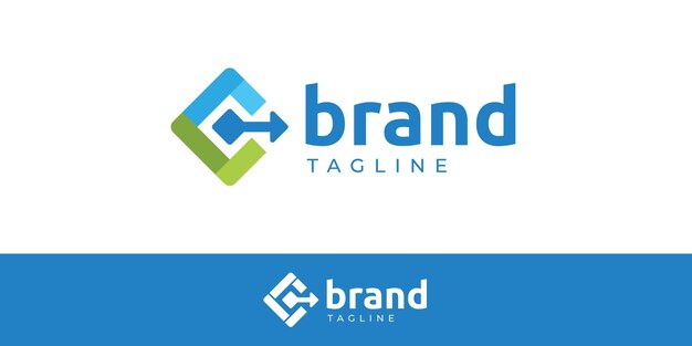 Nowoczesna geometryczna litera c z kierunkiem strzały wektorowy szablon projektowania logo dla biznesu marki