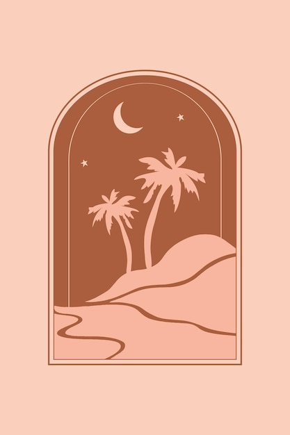 Nowoczesna I Minimalistyczna Scena Marokańska. Marokańskie Drzwi, Okna Z Widokiem Na Saharę.