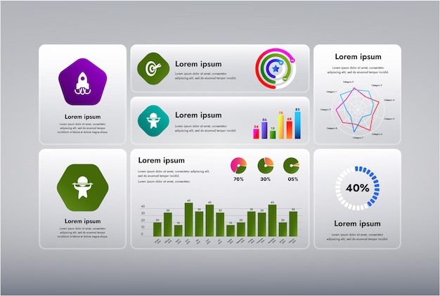 Plik wektorowy nowoczesna infografika biznesowa wizualna prezentacja danych