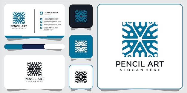 Nowoczesna Inspiracja Projektu Logo Społeczności Ołówkowej Prostokąta Z Projektowaniem Wizytówek