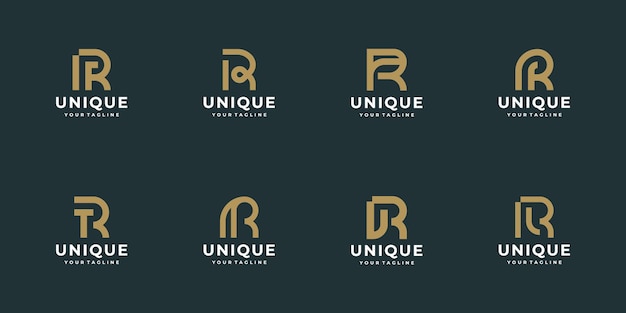 Nowoczesna kolekcja logo litery R z monogramem,