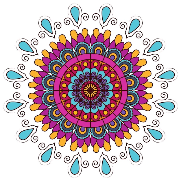 Nowoczesna Kolorowa Mandala Design Vector