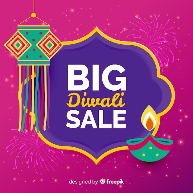 Nowoczesna kompozycja sprzedaż diwali z płaskiej konstrukcji