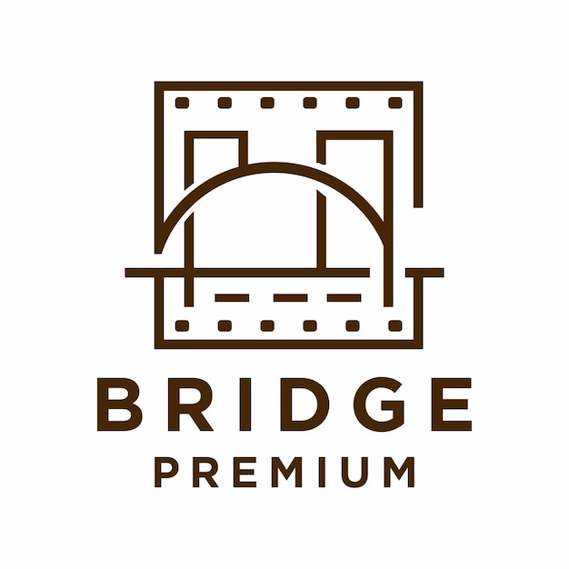 Plik wektorowy nowoczesna linia sztuki projektowanie logo mostu