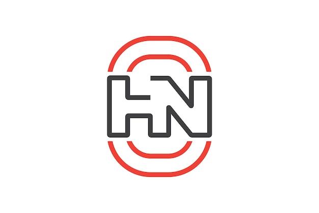 Nowoczesna litera H i N monogram logo wektor wzór