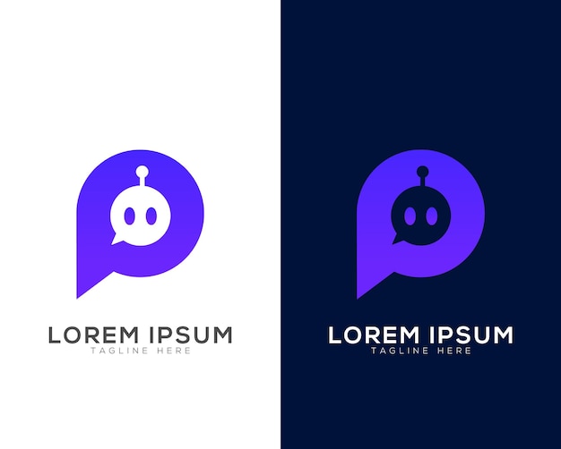 Nowoczesna litera P robota ilustracja projekt logo