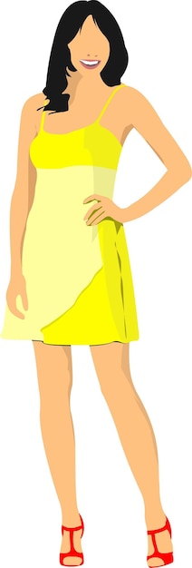Plik wektorowy nowoczesna młoda dziewczyna kolorowych ilustracji wektorowych