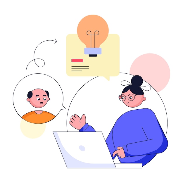Nowoczesna płaska ilustracja spotkania online