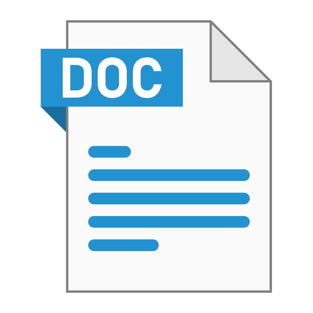 Nowoczesna płaska konstrukcja ikony pliku DOC dla sieci web