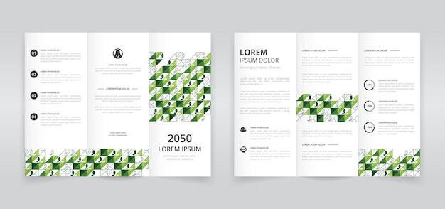 Plik wektorowy nowoczesna potrójna broszura lub szablon broszury dla ekologicznych lub ekologicznych produktów i usług