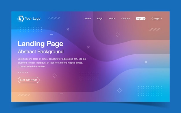 Nowoczesna Strona Docelowa Z Abstrakcyjnym Tłem