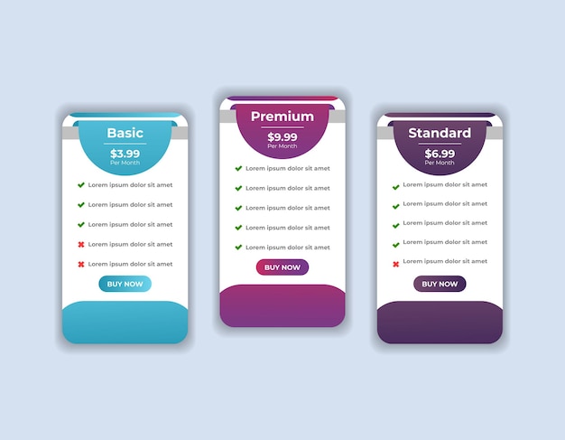 Nowoczesna tabela cen z porównaniem cen w Internecie szablon projektu wykresu infografiki