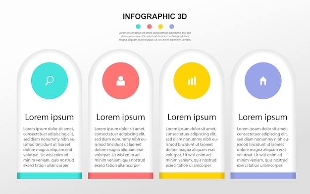 Nowoczesna Wizualizacja Danych Infografika 3d Wektor Eps10