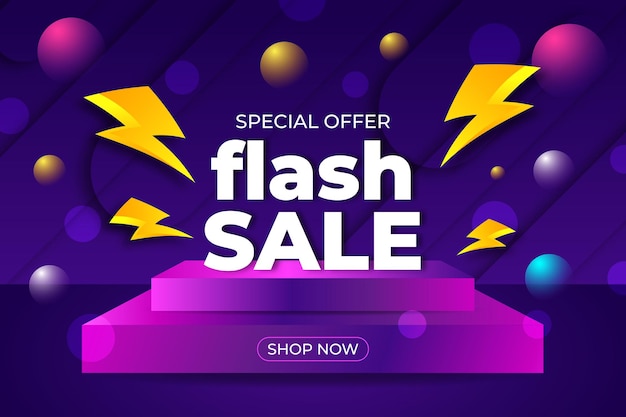 Nowoczesna wyprzedaż flash gradientu z niebieskim i fioletowym abstrakcyjnym wzorem
