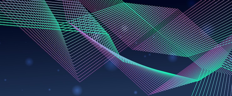 Wektor nowoczesne abstrakcyjne tło biznesowe z świecącymi liniami geometrycznymi niebieski gradient geometryczny projekt kształtów futuristyczna koncepcja technologii garnitur dla broszury strony internetowej nauki baner prezentacja ulotki
