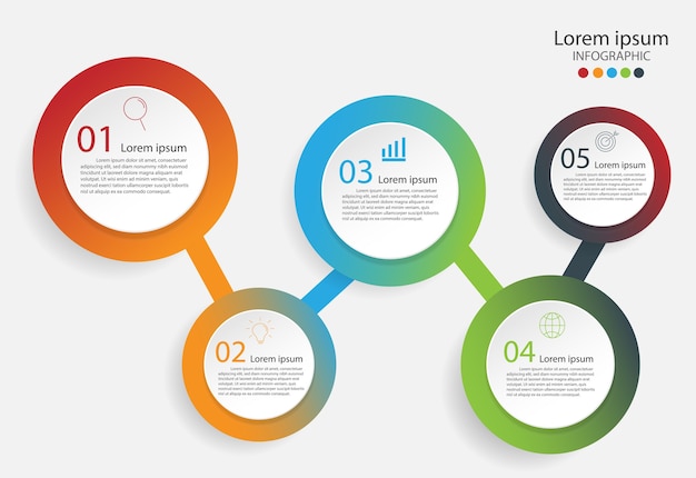 Nowoczesne elementy dla biznesu Multicolor infografiki.