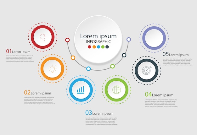 Plik wektorowy nowoczesne elementy do biznesu multicolor infografiki.